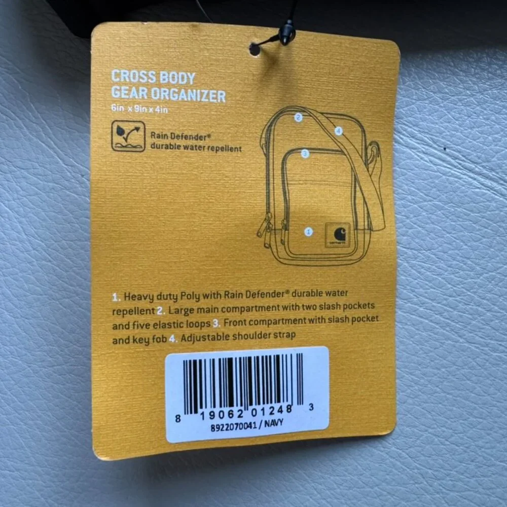 Carhartt LEGACY series‎ Cross Body Gear Organizer Bag Rain Defender Navy NWT